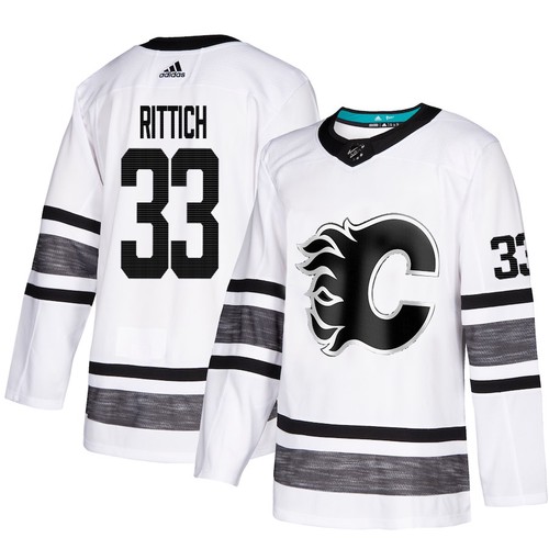 Calgary Flames Trikot #33 David Rittich Weiß 2019 All-Star Game Parley